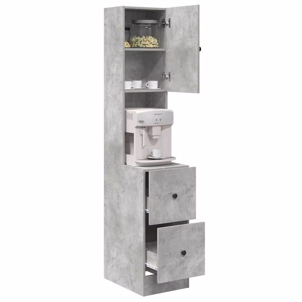 Berkfield Home Modern Kitchen Tall Cabinet in Concrete Grey, W/D/H: 35 x 50 x 180 cm – 2