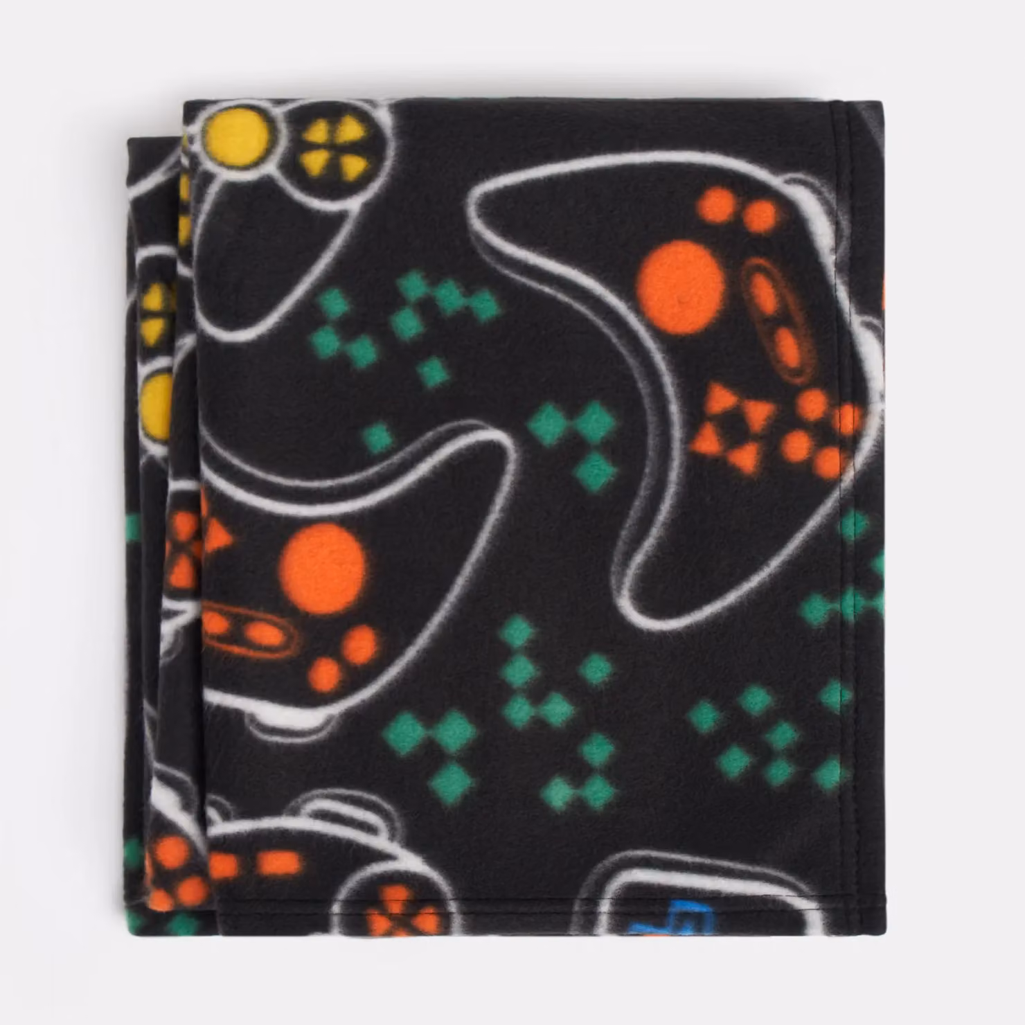 OHS Pack of 10 Geometric Printed Fleece Blanket Throws in Black, W/D/H: 120 x 150 cm – 2