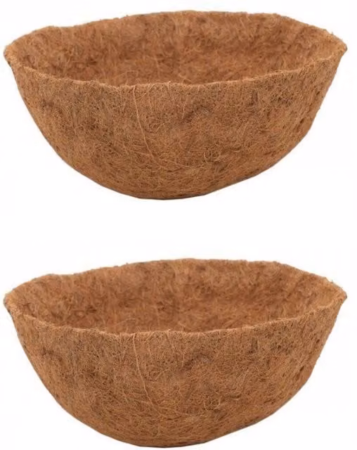 Shop4allsorts Set of 2 Natural Brown Coco Hanging Basket Liners for 16 Inch Baskets – 1