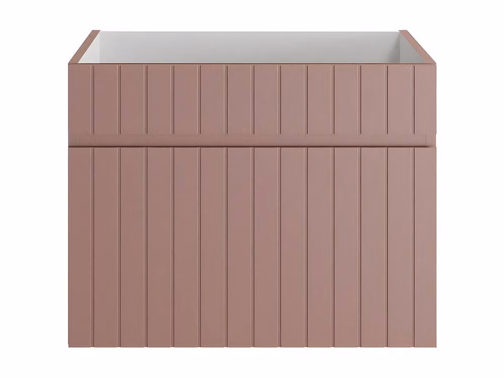 SATARA Ribbed Wall-Mounted Vanity Unit, Pink, W: 60 cm, D: 46 cm, H: 46 cm – 2