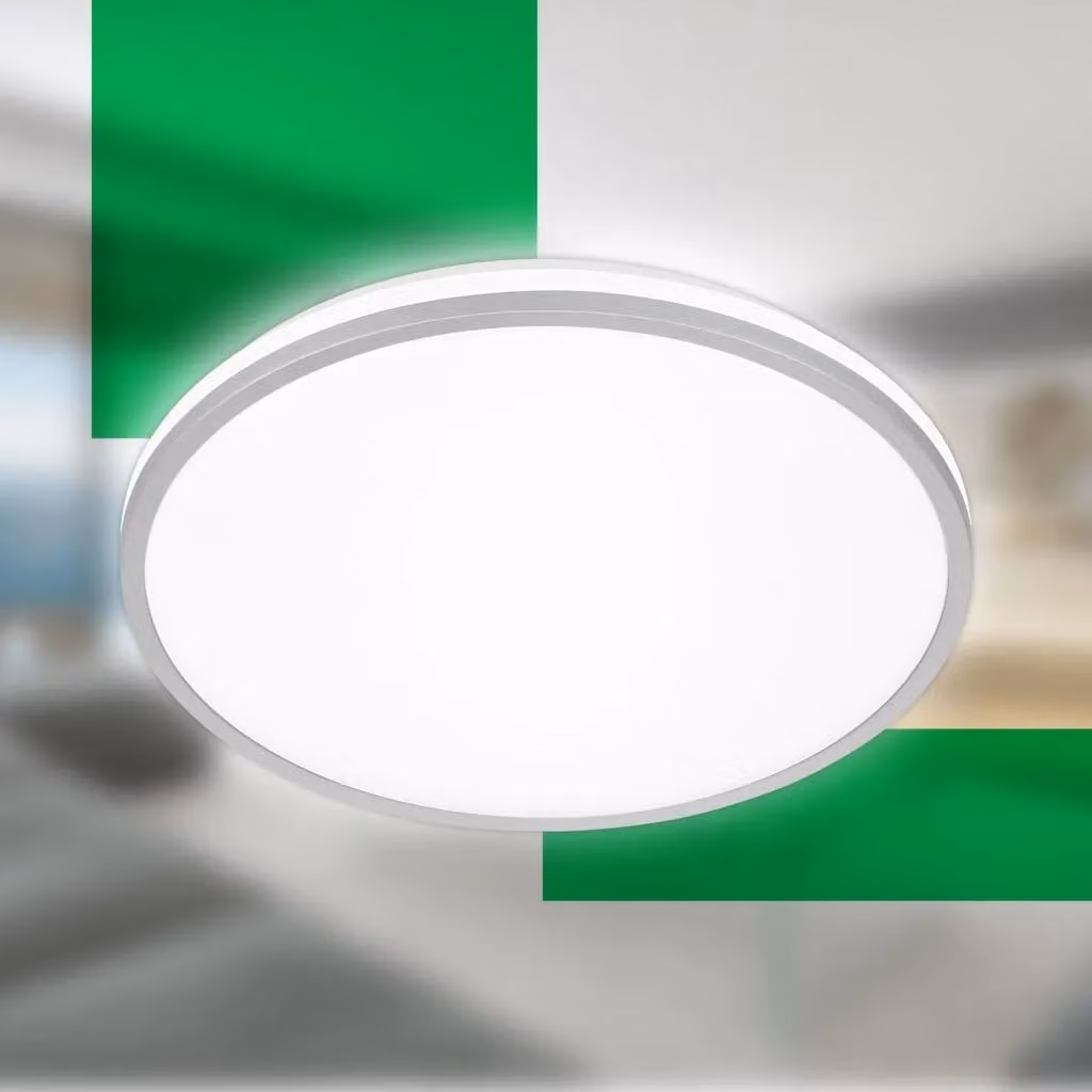 Briloner Modern LED Ceiling Panel Light in Chrome, 8.5W, 1800lm, W/D/H: 33 x 33 x 6 cm – 2