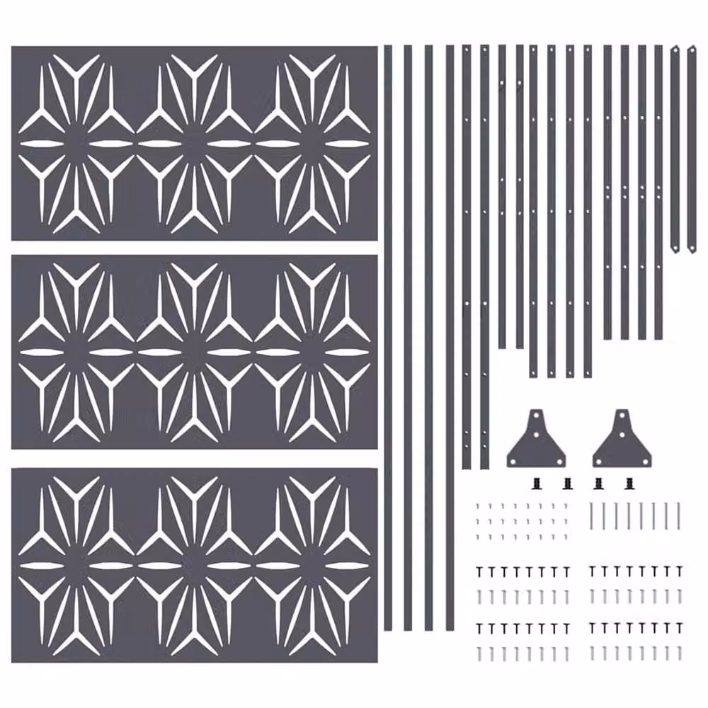 Berkfield Home Anthracite Steel Privacy Screen, Dark Grey, W: 100 cm, D: 50 cm, H: 180 cm – 6