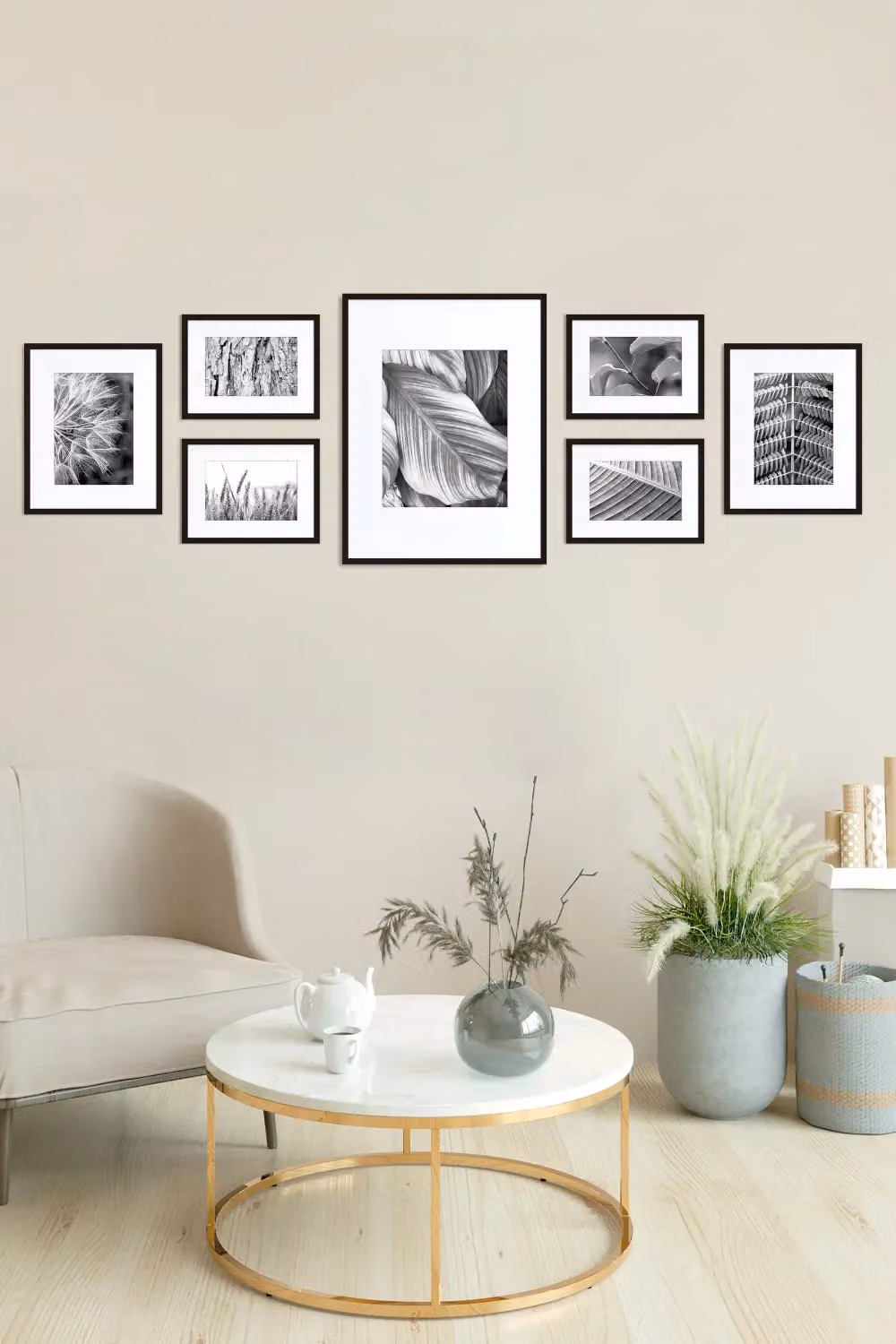 Nielsen Design 7 Piece Modern Black Aluminium Rectangular Picture Frame Gallery Set with Glass – 2