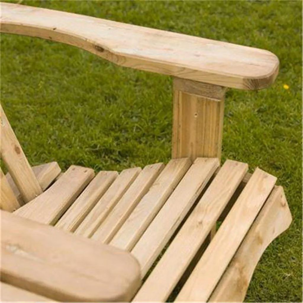 Cheshire 2 Seater Softwood Adirondack Garden Companion Seats in Light Oak – 3