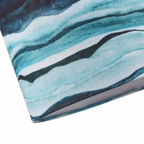 Happy Homewares Sea Waves Drum Lamp Shade in Petrol, Blue and White Fabric, Diameter: 25 cm – 2