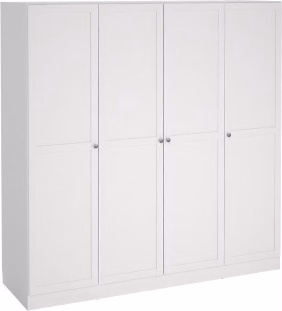 Furniture To Go Brande White Matt MDF Wardrobe with 4 Hinged Doors and Internal Shelves – 1