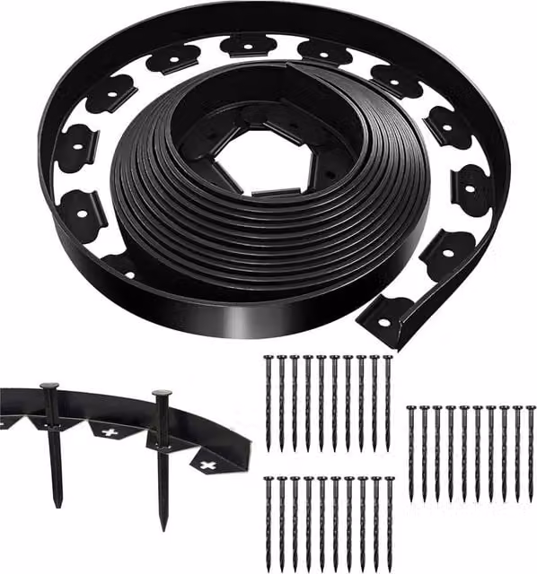 SPETLEK Black Flexible Garden Border for Grass and Lawns, 2 Pack, 20 Metres, H x W: 15 x 100 cm – 1