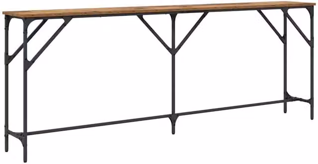 Berkfield Home Old Wood Console Table in Brown, W/D/H: 200 x 29 x 75 cm – 1