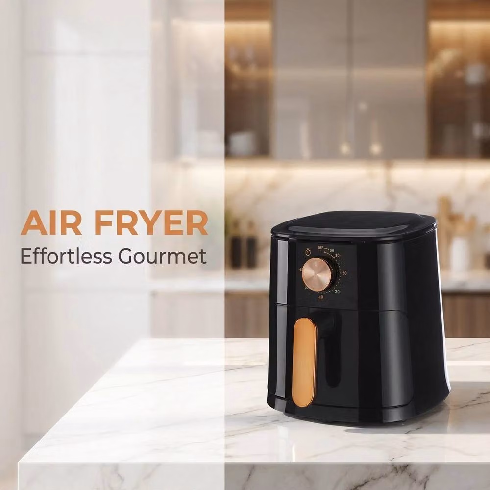 PAWNORA 5.5L Family Size Rapid Oil Free Air Fryer in Black – 5