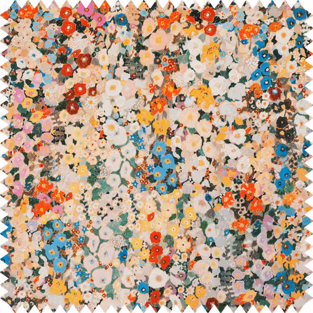 House of Hackney Hollyhocks Velvet Fabric in Autumn Multicolour