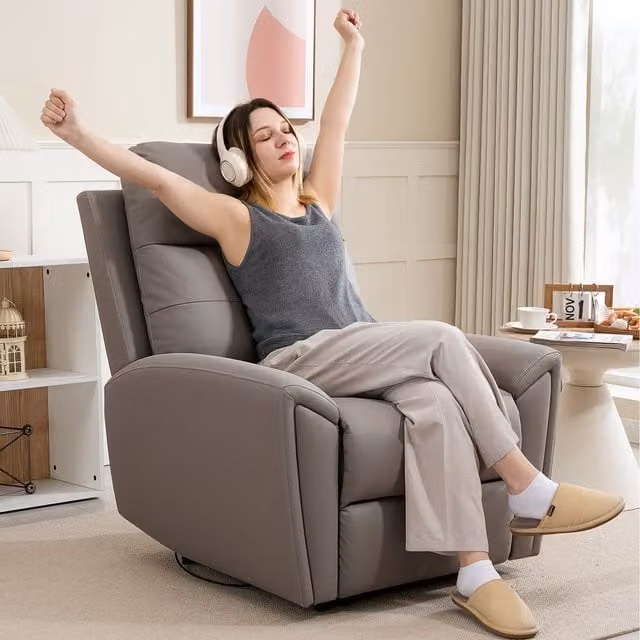 HOMCOM Manual Recliner Armchair in Grey with Microfibre and Synthetic Leather
