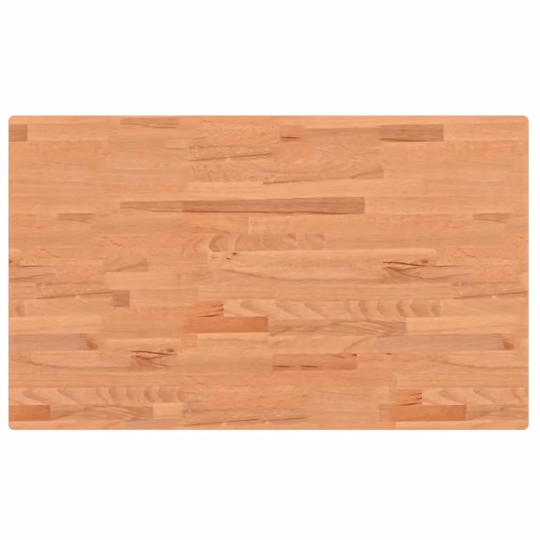 Berkfield Home Solid Wood Beech Bathroom Countertop, Brown, W: 100 cm, D: 60 cm, H: 2.5 cm