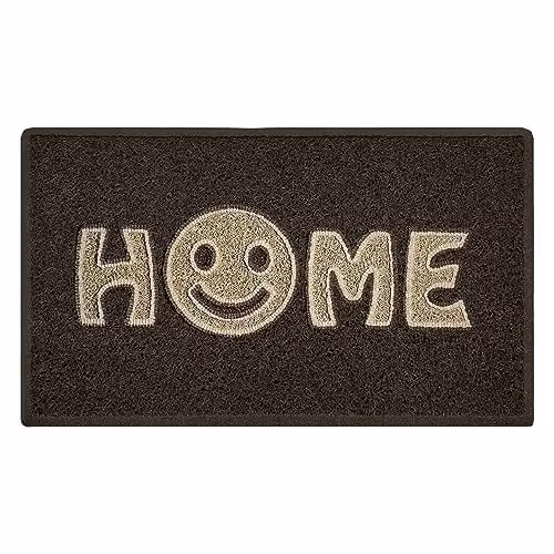 Nicoman Happy Smile Face Doormat in Brown and Beige, W/D: 75 x 44 cm