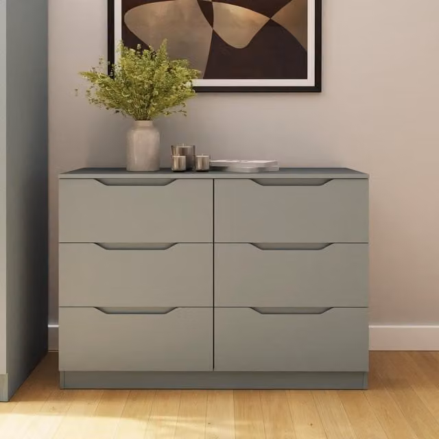 FWStyle Luno 6 Drawer Chest of Drawers in Ash Green – 1