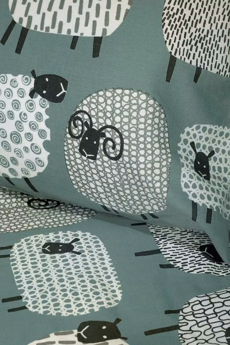 Fusion Dotty Sheep Reversible Duvet Cover Set in Blue, W/D/H: 140 x 200 cm – 3