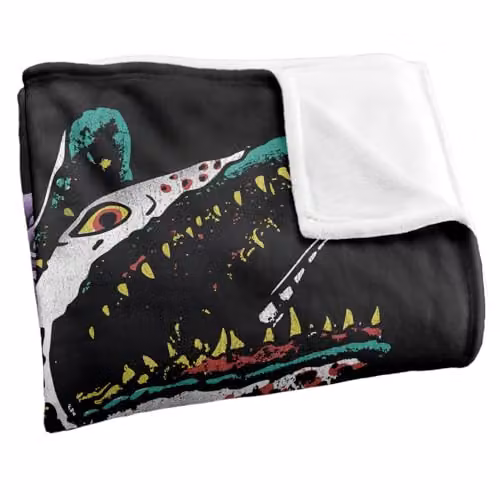 LOGOVISION Beetlejuice Never Trust The Living Tattoo Sandworm Super Soft Fleece Throw Blanket, Multicolour, W: 152 cm, D: 127 cm – 2