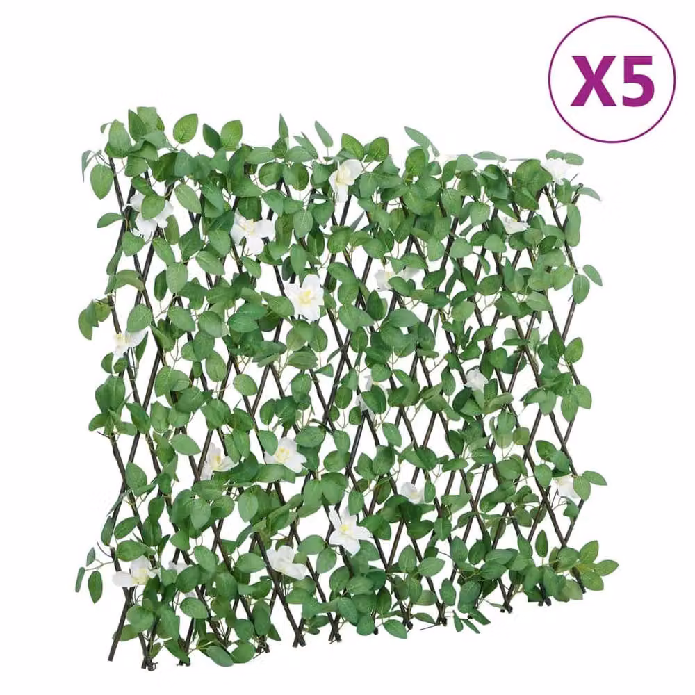 Berkfield Home Realistic Artificial Ivy Trellis Expandable Green, 5 Pieces, W: 186 cm, H: 30 cm – 2