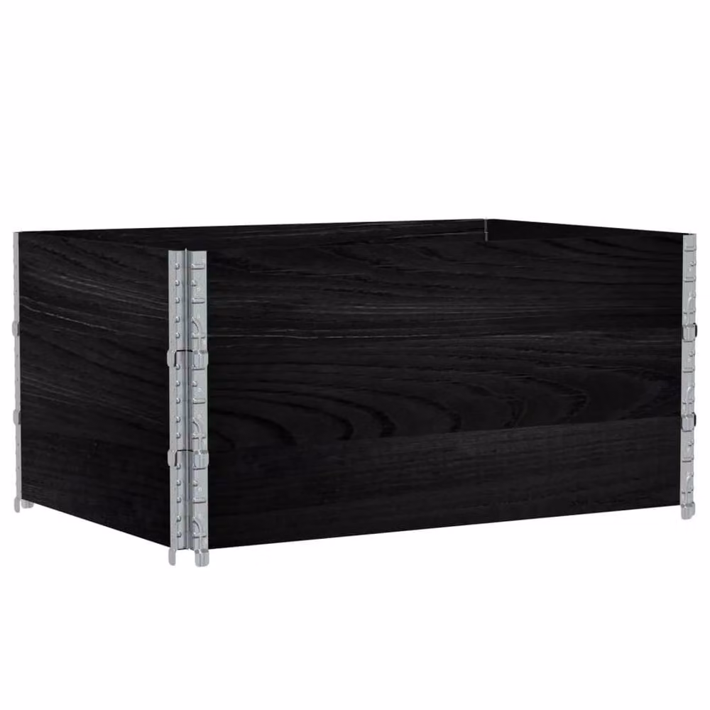 Berkfield Home Garden Black Wooden Raised Bed Planter with Galvanised Steel W: 120 cm, D: 80 cm – 2
