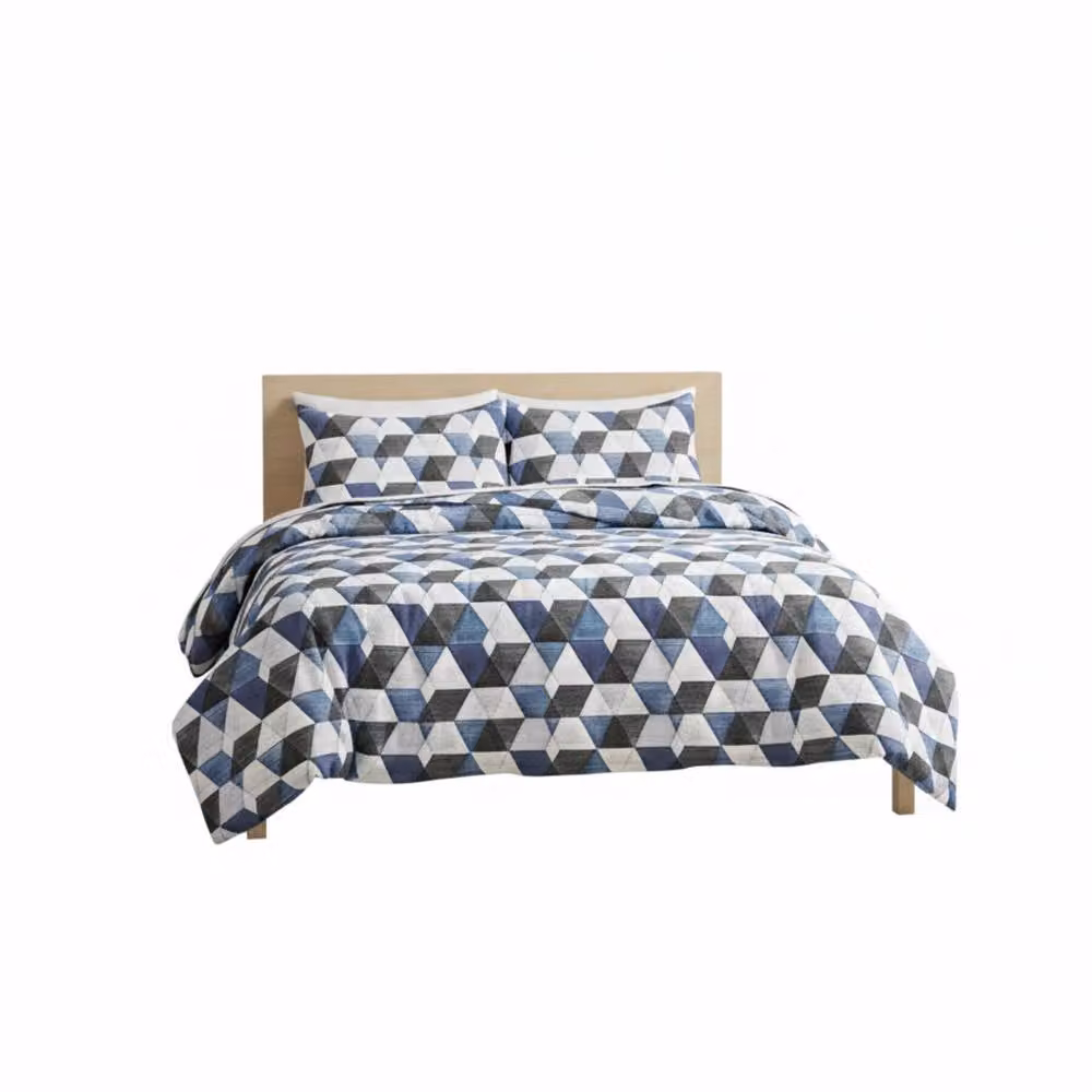 Snug City Triangle Geometric Print Duvet Set and Pillowcase in White and Multicolour, 180 x 200 cm – 2