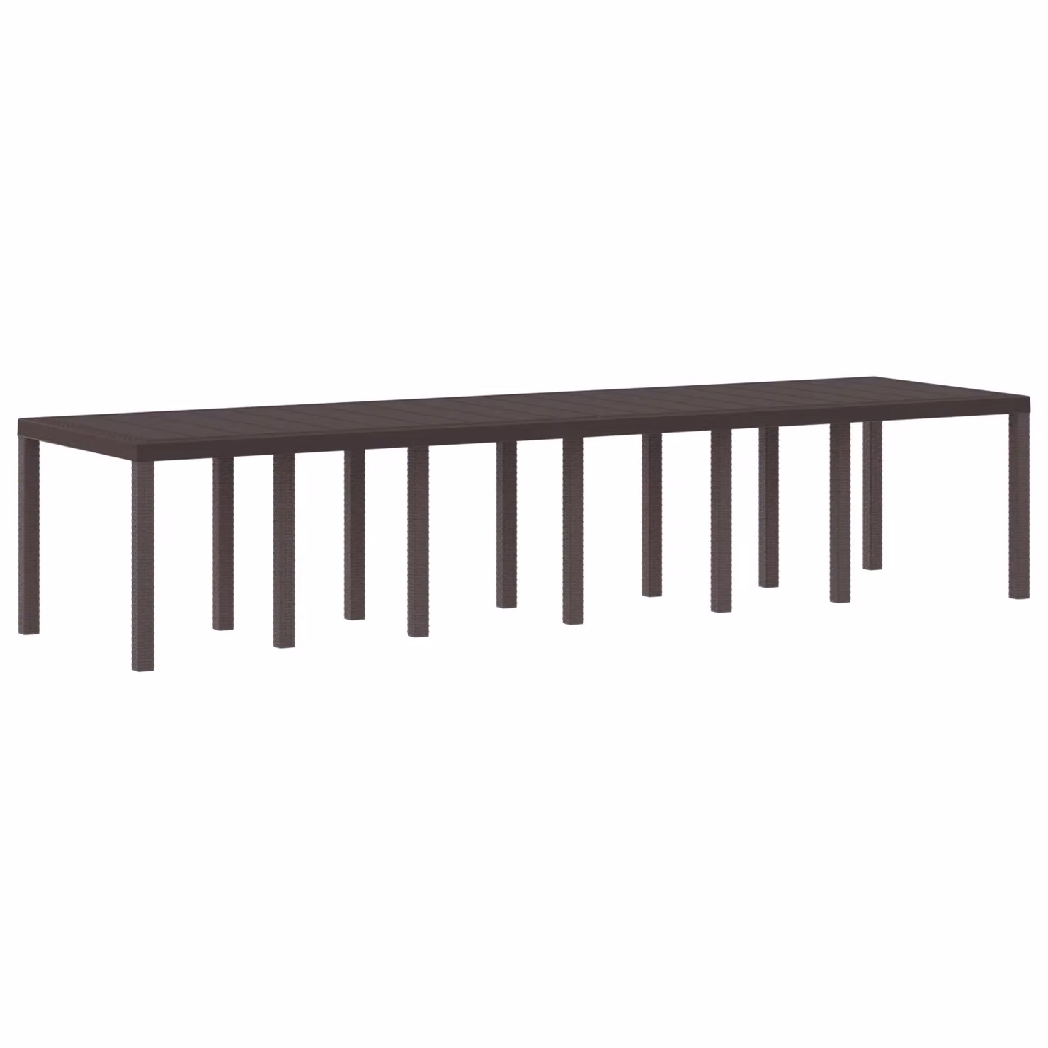 Berkfield Home Brown Poly Rattan Garden Table W: 350 cm, D: 100 cm, H: 73 cm – 2
