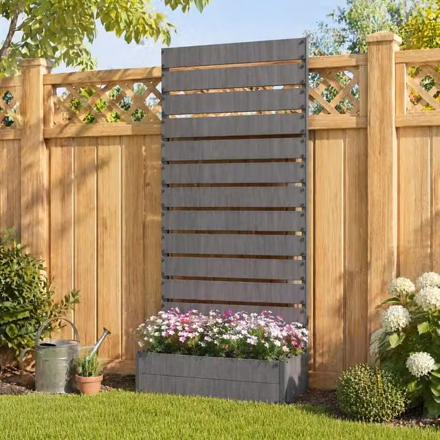 STILVORA Raised Planter with Trellis in Grey – 1