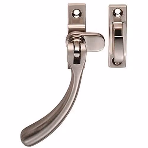 Loops Bulb Ended Casement Window Fastener in Satin Nickel with 98mm Handle and 45mm Centres