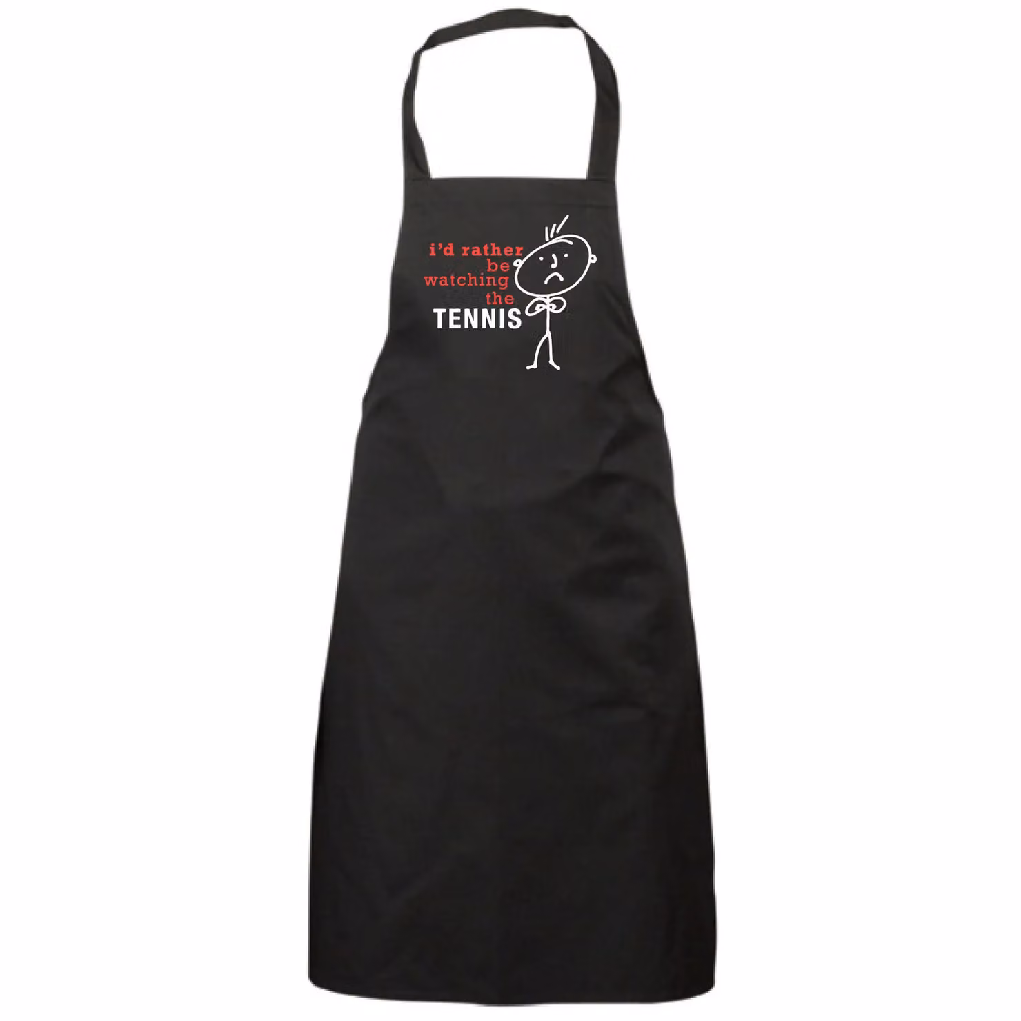 60 Second Makeover Men's I'd Rather Be Watching Tennis Apron in Black – 2