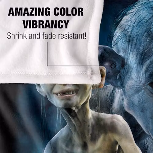LOGOVISION Lord of the Rings Return of the King Smeagol Silky Touch Super Soft Fleece Throw Blanket, W: 127 cm, L: 152 cm – 3