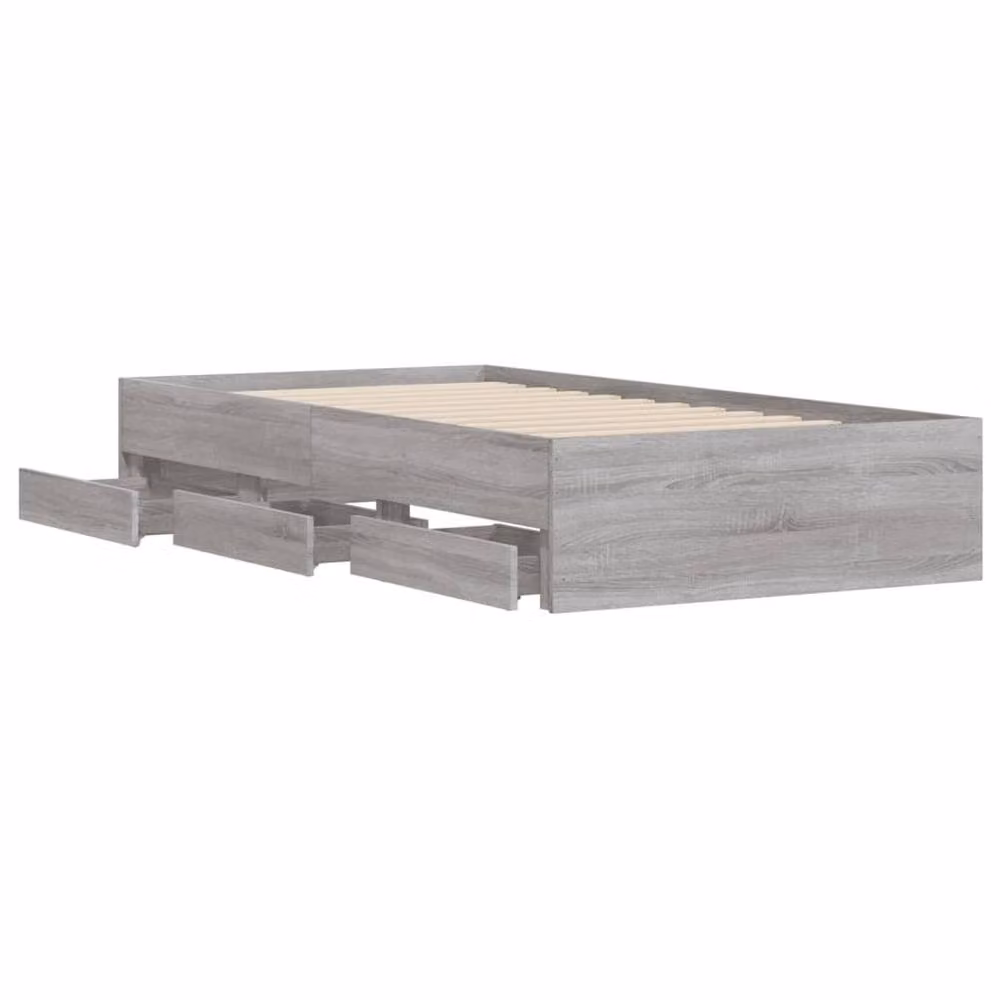 Berkfield Home Bed Frame with Drawers in Grey Sonoma, W/D/H: 90 x 200 cm – 3