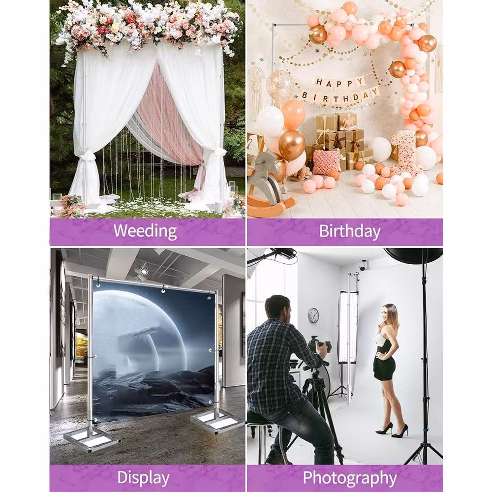 Ventryn Heavy Duty Wedding Backdrop Stage Party Stand, Silver – 2