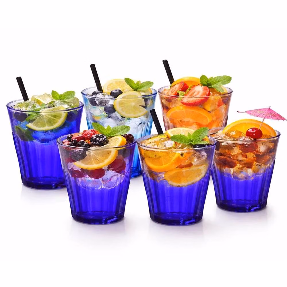 Duralex Set of 6 Blue Glass Tumblers, 250ml each – 2