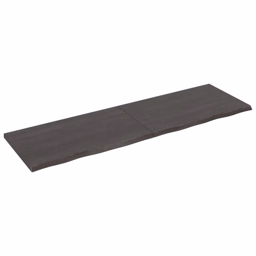 Berkfield Home Dark Grey Treated Solid Oak Table Top, W: 200 cm, D: 60 cm, H: 2-4 cm – 2