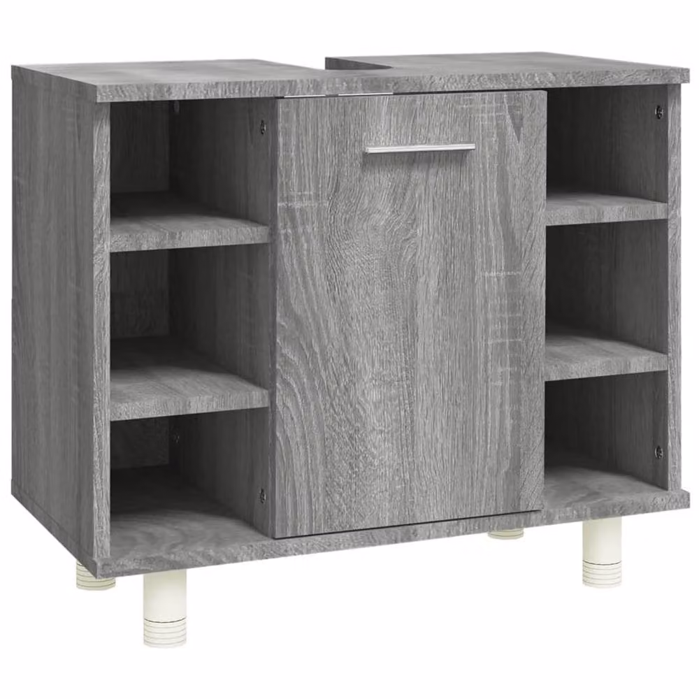 Berkfield Home Grey Sonoma Wall Mounted Bathroom Cabinet with Hinged Doors and Internal Shelves, W/D/H: 60 x 32 x 53.5 cm – 2