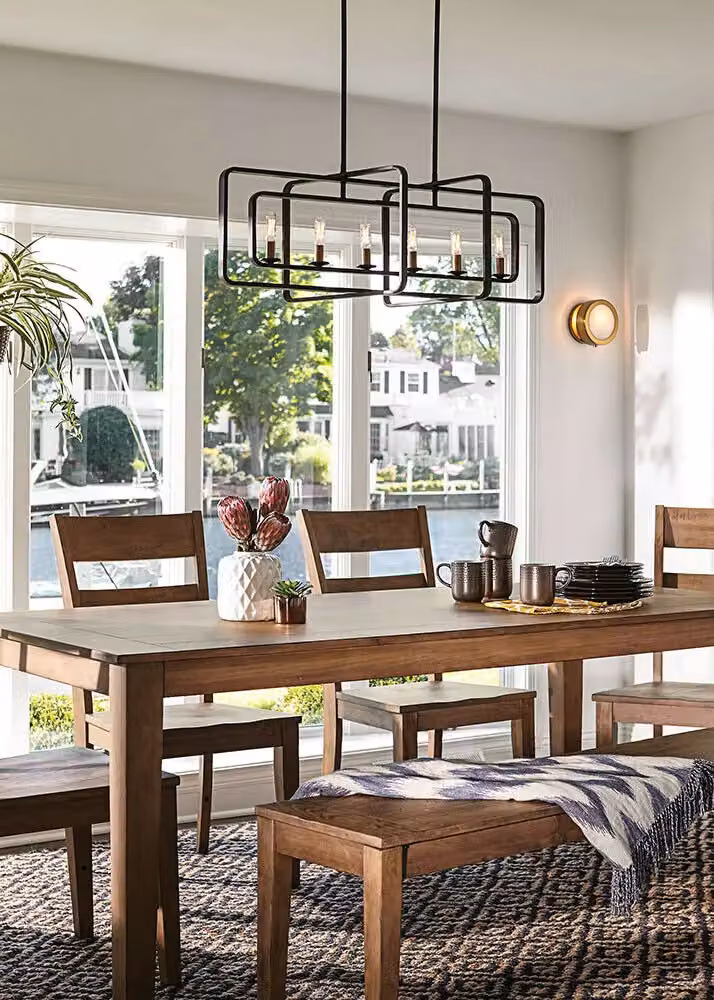 Loops 6 Bulb Chandelier Hanging Pendant Light in Buckeye Bronze with LED E14 60W Bulbs – 2