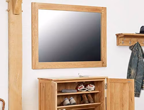 Baumhaus Modern Oak Wall Mirror in Brown, Rectangular – 2