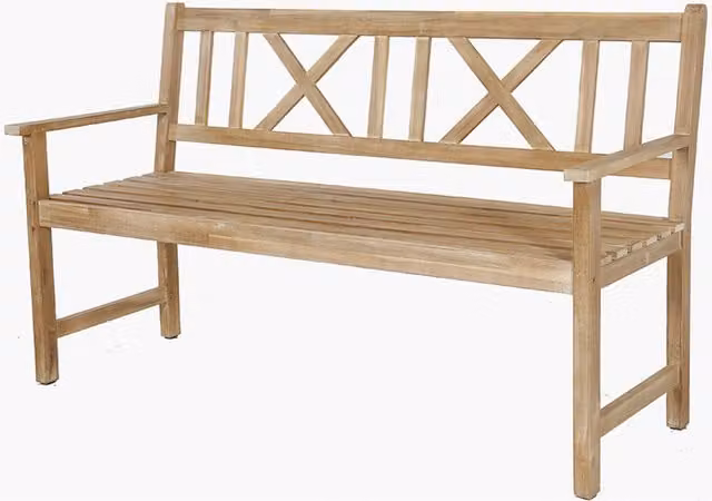 Pacific Lifestyle Rustic Acacia Wood 3 Seater Bench in Brown