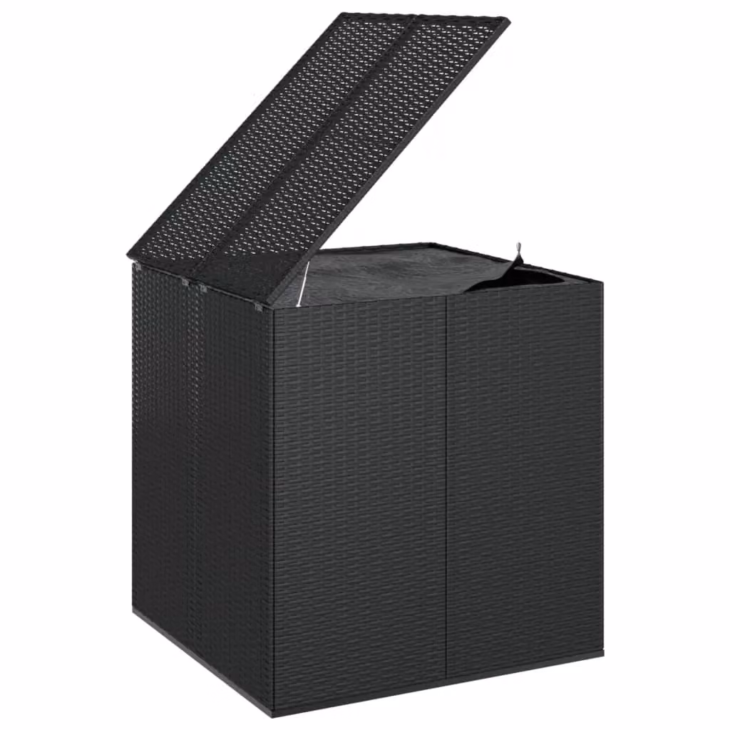 Berkfield Home Modern Black PE Rattan Garden Cushion Box W/D/H: 100 x 97.5 x 104 cm – 2