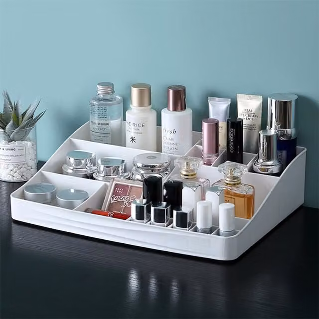 Livingandhome Multi-Slot Versatile Makeup Organiser, 20 Slots, White