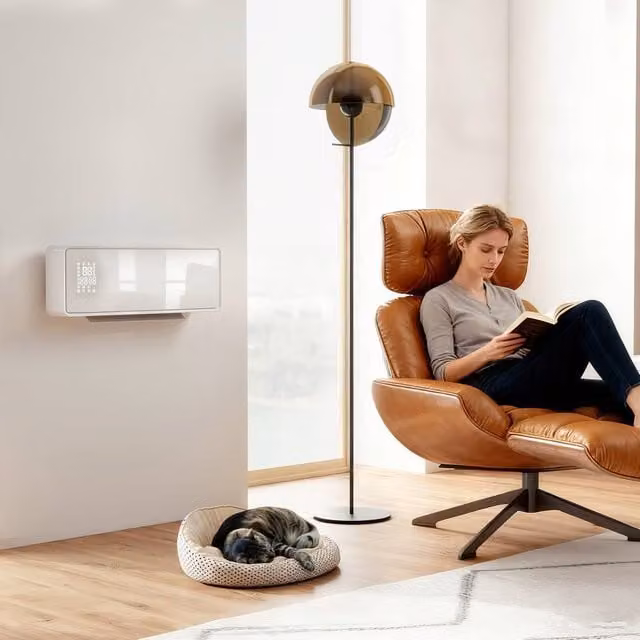 HOMCOM 2000W White Ceramic Electric Fan Heater with Wall Mounting, Timer, Thermostat and Open Window Detection – 1