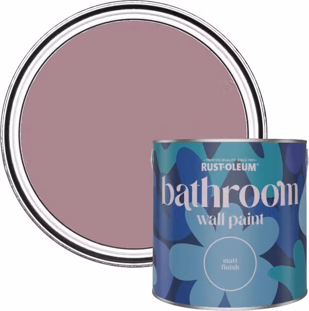Rust-Oleum Matt Pink Water-Based Dispersion Paint for Bathroom Walls and Ceilings