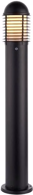 Netlighting Louvre Matt Black Outdoor Tall Bollard Light with Dusk Sensor and IP44 Rating – 1