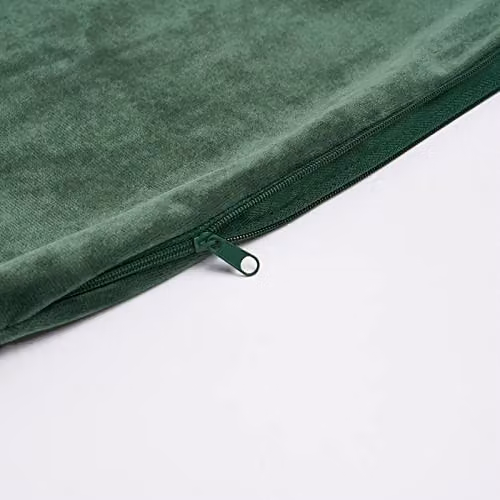 Sienna 2 Pack of Matte Velvet Square Cushion Covers in Green, W/D/H: 45 x 45 x 45 cm – 3