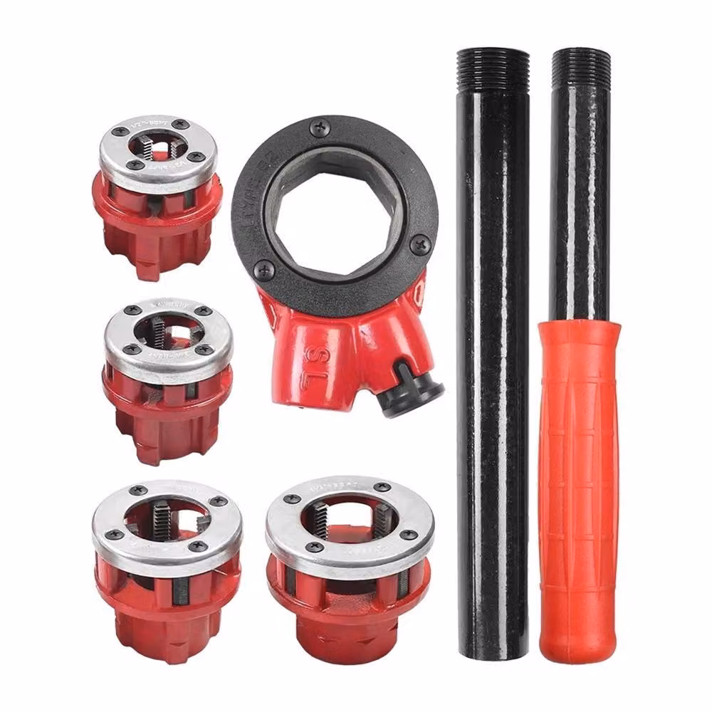 Nordara 4 Heads BSPT Pipe Threading Kit in Red Steel – 3