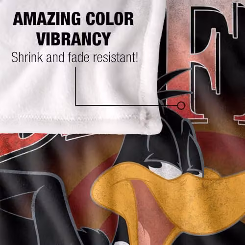 LOGOVISION Looney Tunes Daffy Duck Super Soft Silky Touch Fleece Throw Blanket, Multicolour, W: 152 cm, D: 127 cm – 3