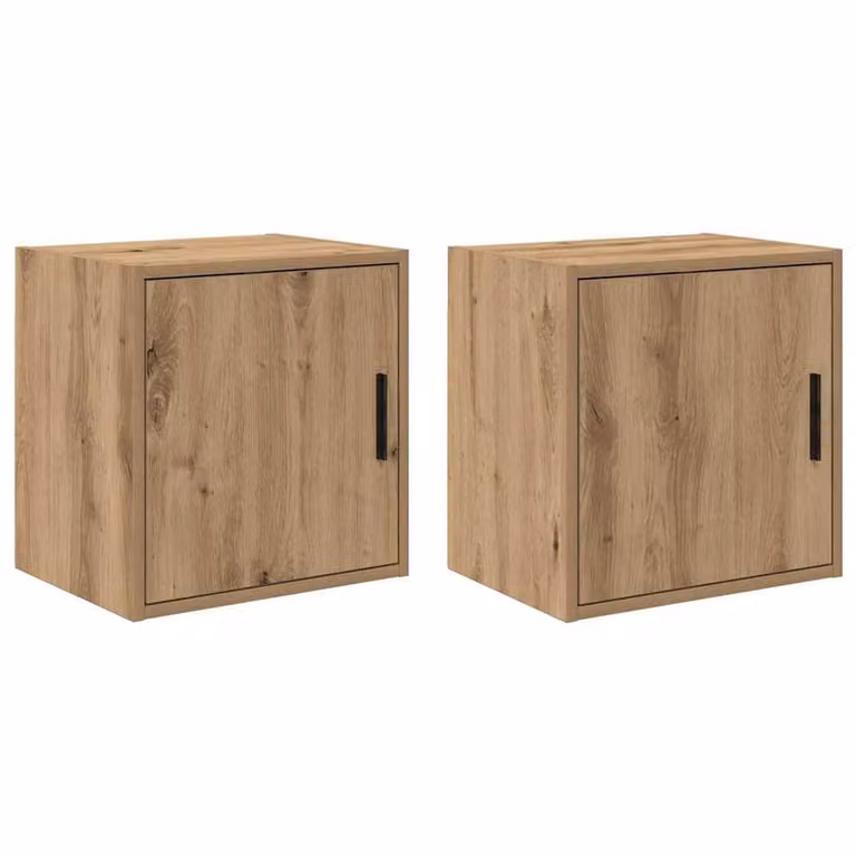Berkfield Home Artisan Oak Wall Mounted Garage Cabinets, 2 Piece Set in Brown