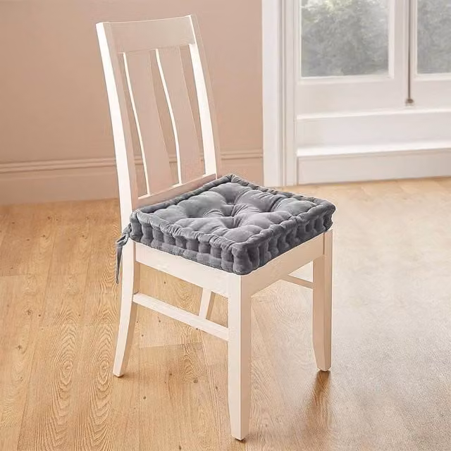 Coopers of Stortford Reversible Velvet Booster Cushion for Adults, Grey, W/D/H: 39 x 39 x 7.5 cm – 1