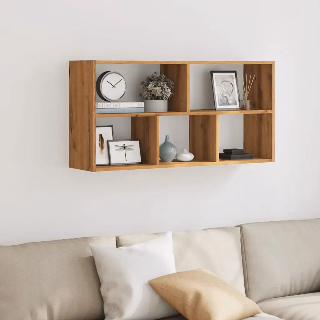 Berkfield Home Artisan Oak Wall Shelf in Brown, W/D/H: 100 x 25 x 50 cm – 3