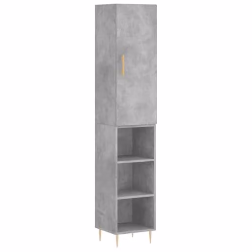 vidaXL Modern Grey Highboard with Hinged Doors and Internal Shelves, W/D/H: 34.5 x 34.0 x 180.0 cm – 1