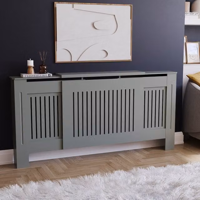 Vida Designs Chelsea Radiator Cover in Grey, W/D/H: 172 x 82 x 19 cm