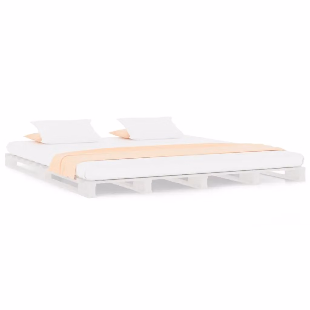 Berkfield Home White Pine Wood Pallet Bed, W/D/H: 120 x 190 cm – 2